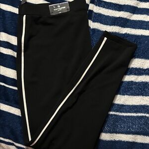 Worthington Black Leggings with White Accent Sz PXL